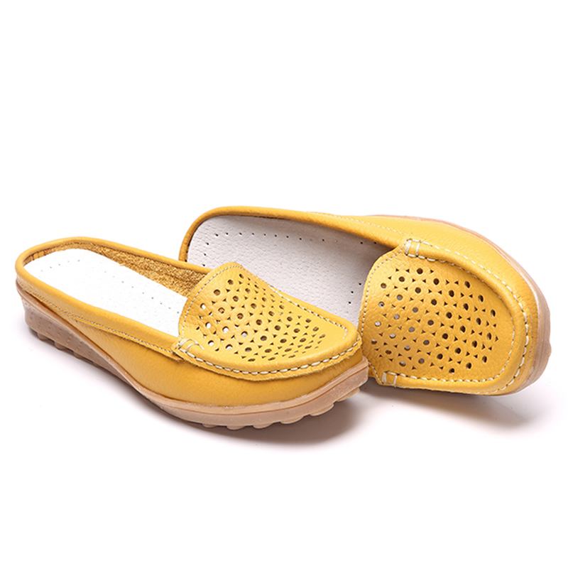 Soft Hollow Out Runda Toe Penny Loafers