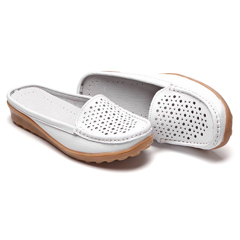 Soft Hollow Out Runda Toe Penny Loafers