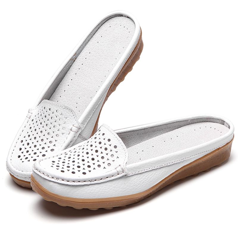 Soft Hollow Out Runda Toe Penny Loafers