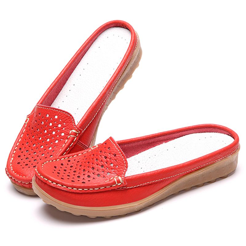 Soft Hollow Out Runda Toe Penny Loafers