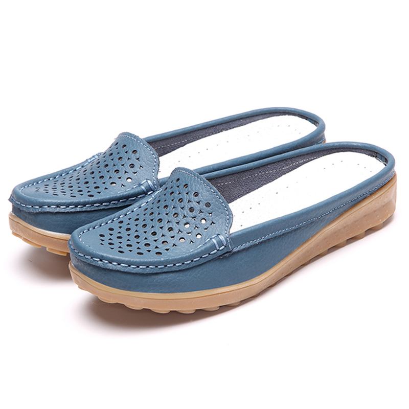 Soft Hollow Out Runda Toe Penny Loafers