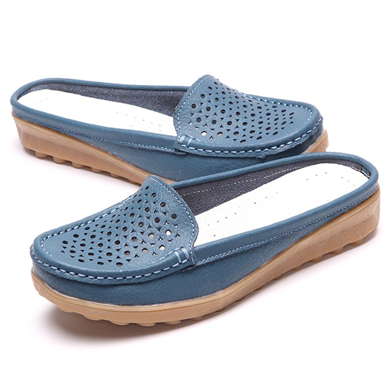 Soft Hollow Out Runda Toe Penny Loafers