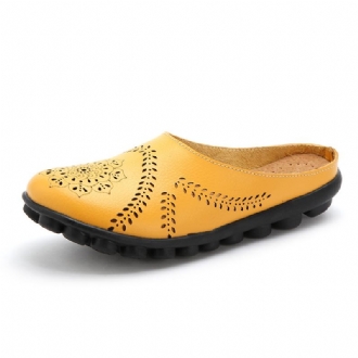 Stor Storlek Hollow Out Ren Färg Mjuk Casual Flats Damskor