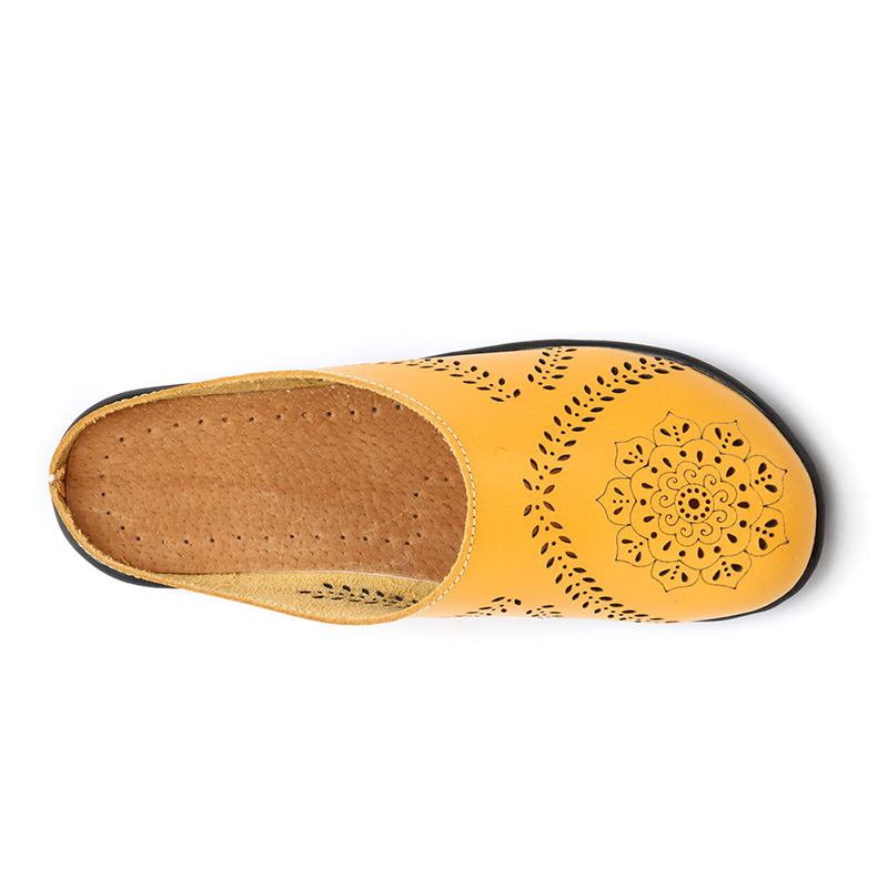 Stor Storlek Hollow Out Ren Färg Mjuk Casual Flats Damskor