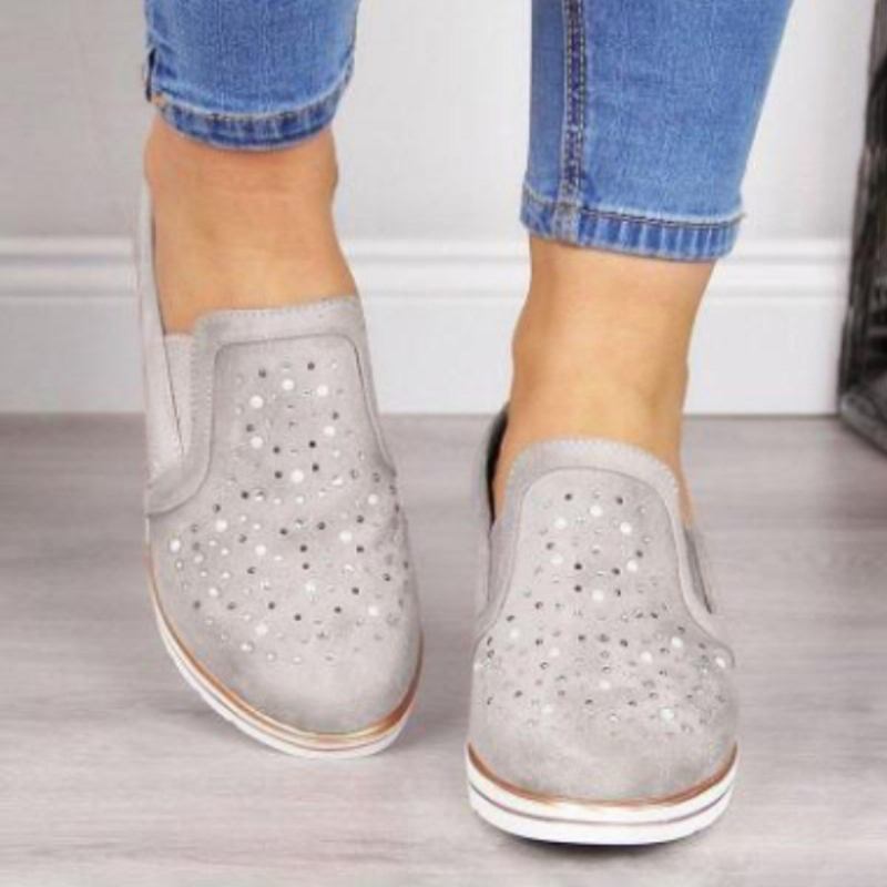 Stor Storlek Kvinnor Casual Spetsig Tå Hollow Slip On Wedges Loafers