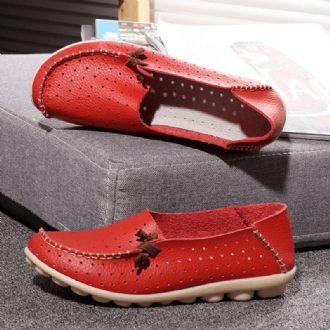 Stora Kvinnor Casual Flat Shoes Slip On Ballerina Flats Hollow Out Flat Loafers