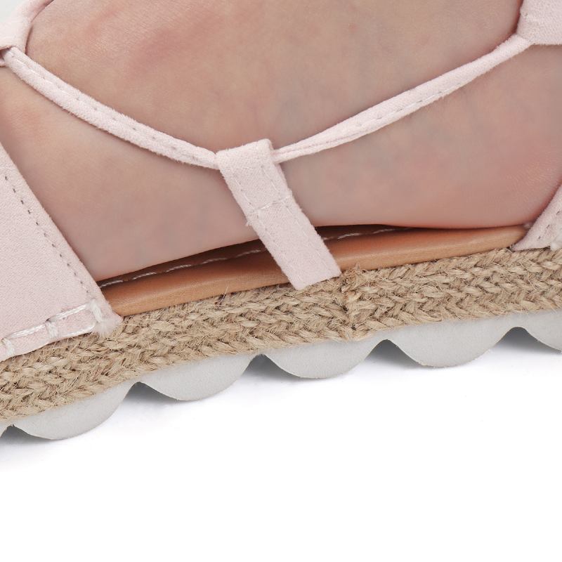 Strappy Espadrilles För Kvinnor Plus Storlek Casual Enfärgade Sommarplattformssandaler