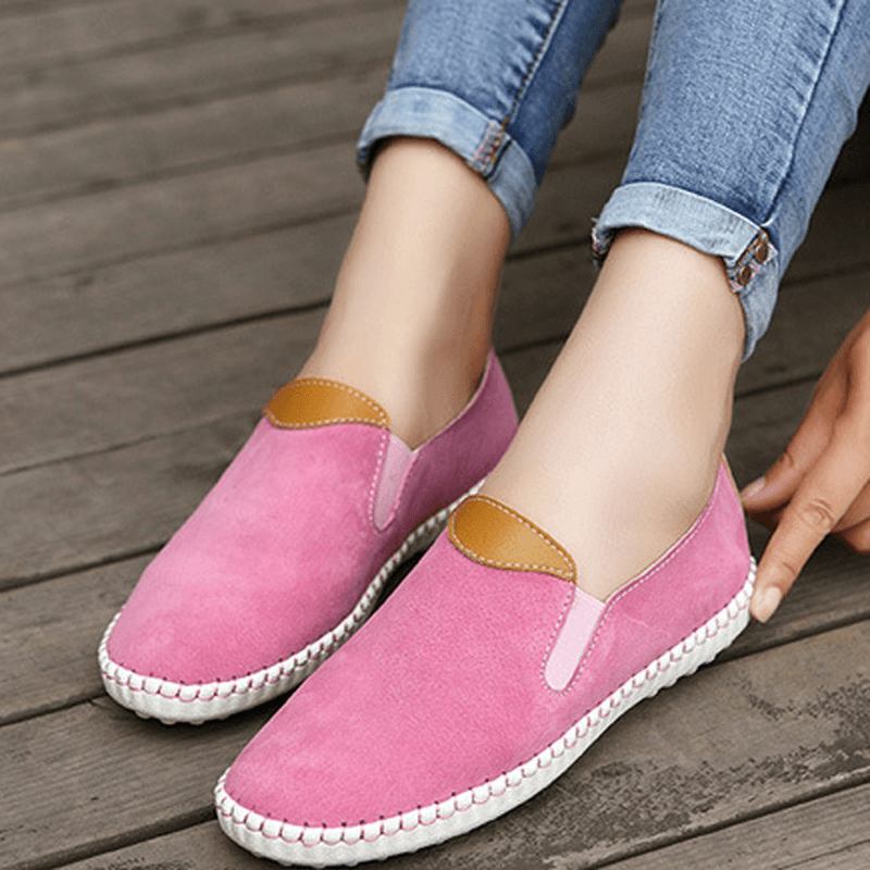 Us Storlek 5-10 Kvinnor Casual Skor Bekväma Utomhus Läder Slip On Flats Loafers