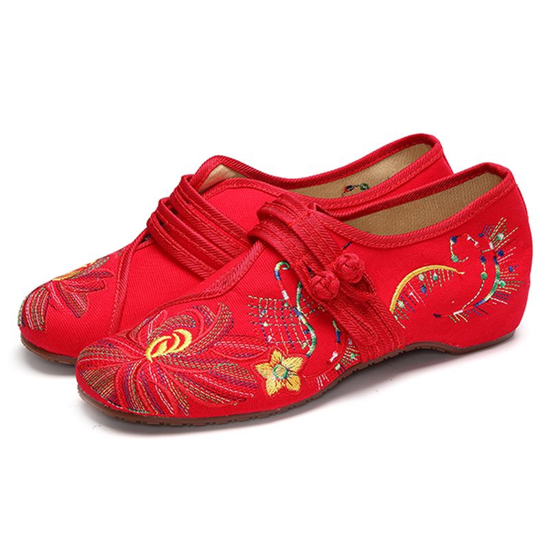 Us Storlek 5-12 Kvinnor Casual Broderi Blommor Slip On Outdoor Flat Shoes