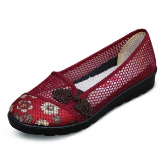 Usa Storlek 5-11 Kvinnor Sommar Fritid Chic Skor Andas Slip-on Mesh Svettabsorption Flats Skor