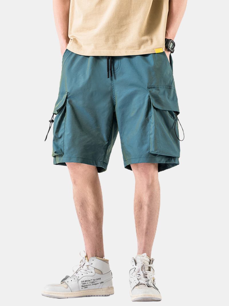 Casual Cargo Shorts Med Dragsko För Män Med Stor Ficka