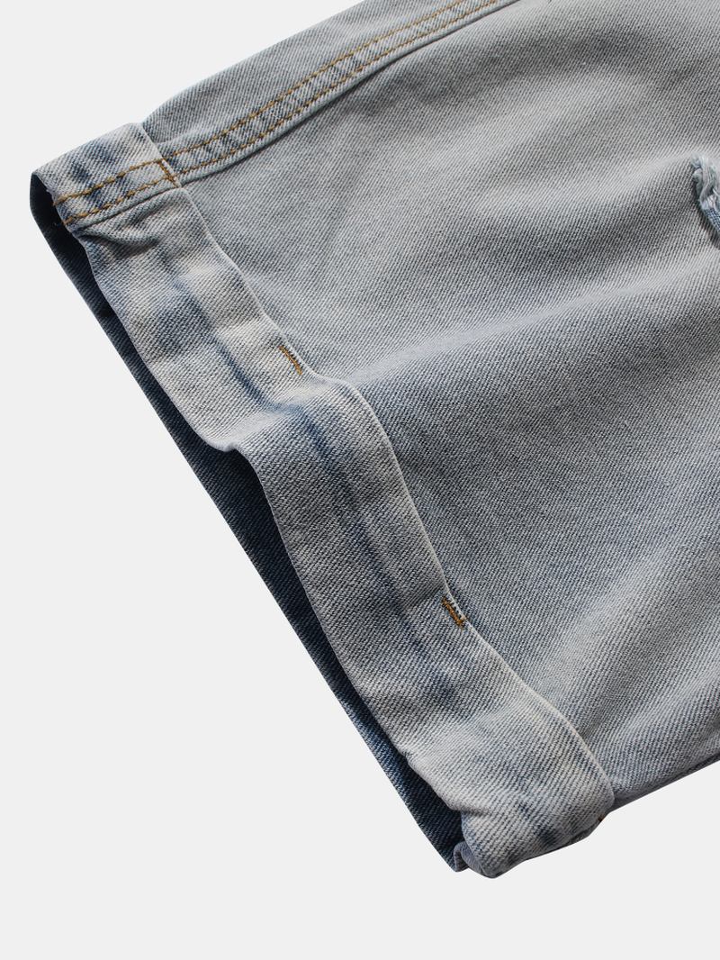 Casual Håldesignade Jeansshorts För Män