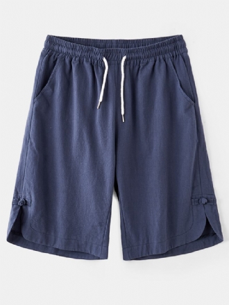 Herr 100% Bomull Andas Sommar Baggy Lösa Casual Shorts Med Dragsko