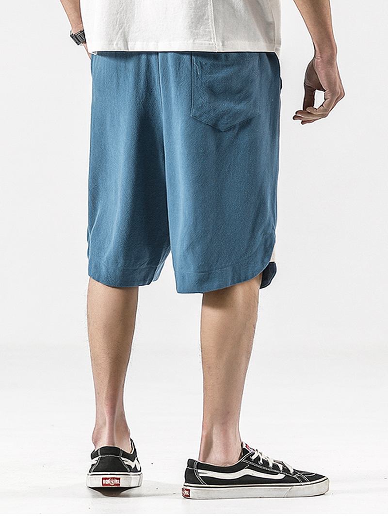 Herr 100% Bomull Enfärgade Casual Shorts