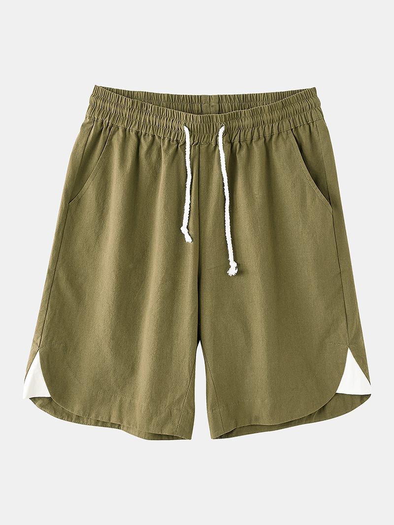 Herr 100% Bomull Enfärgade Casual Shorts