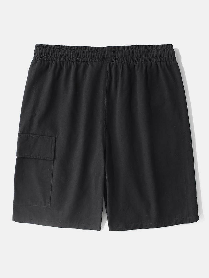 Herr Casual Big Pocket 100% Bomull Färg Block Cargo Shorts