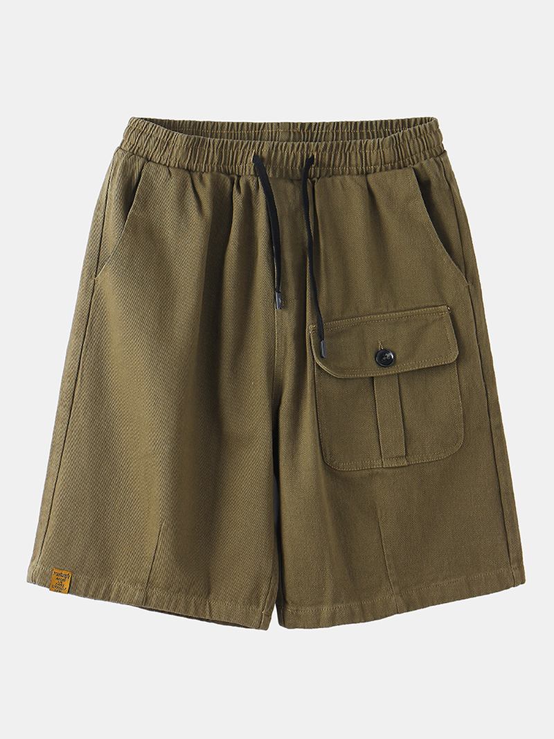 Herr Casual Bomull Dragsko Med Flera Fickor Cargo Shorts