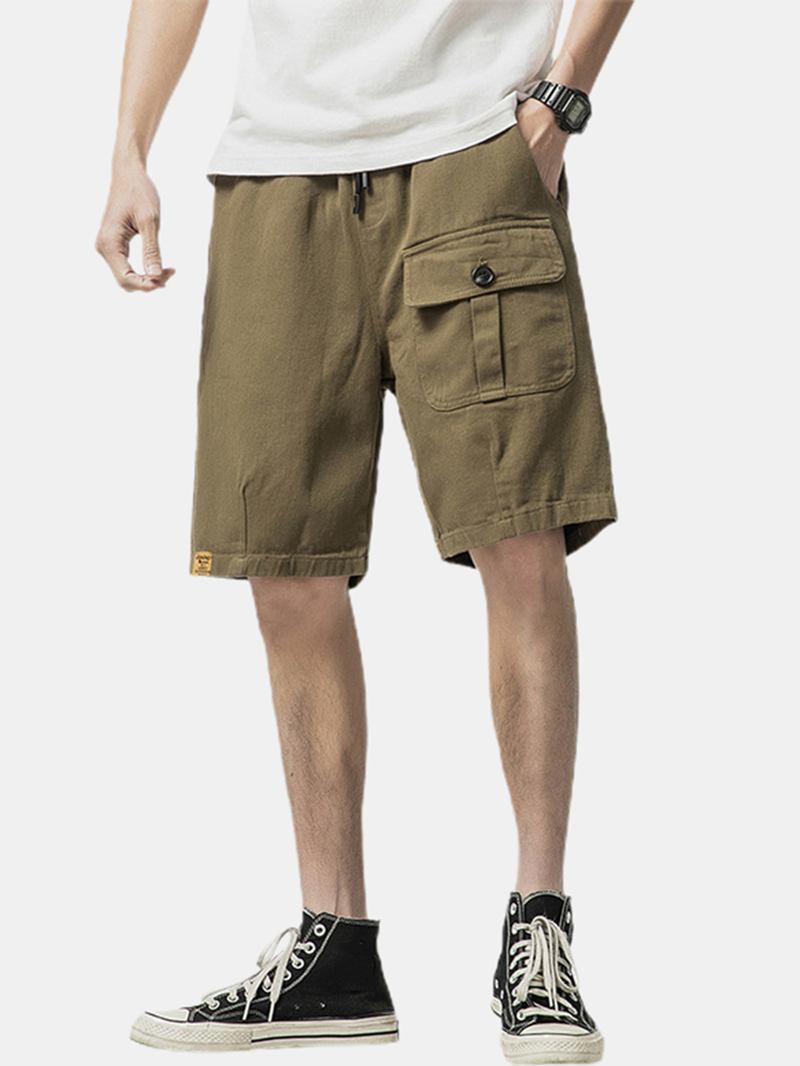 Herr Casual Bomull Dragsko Med Flera Fickor Cargo Shorts