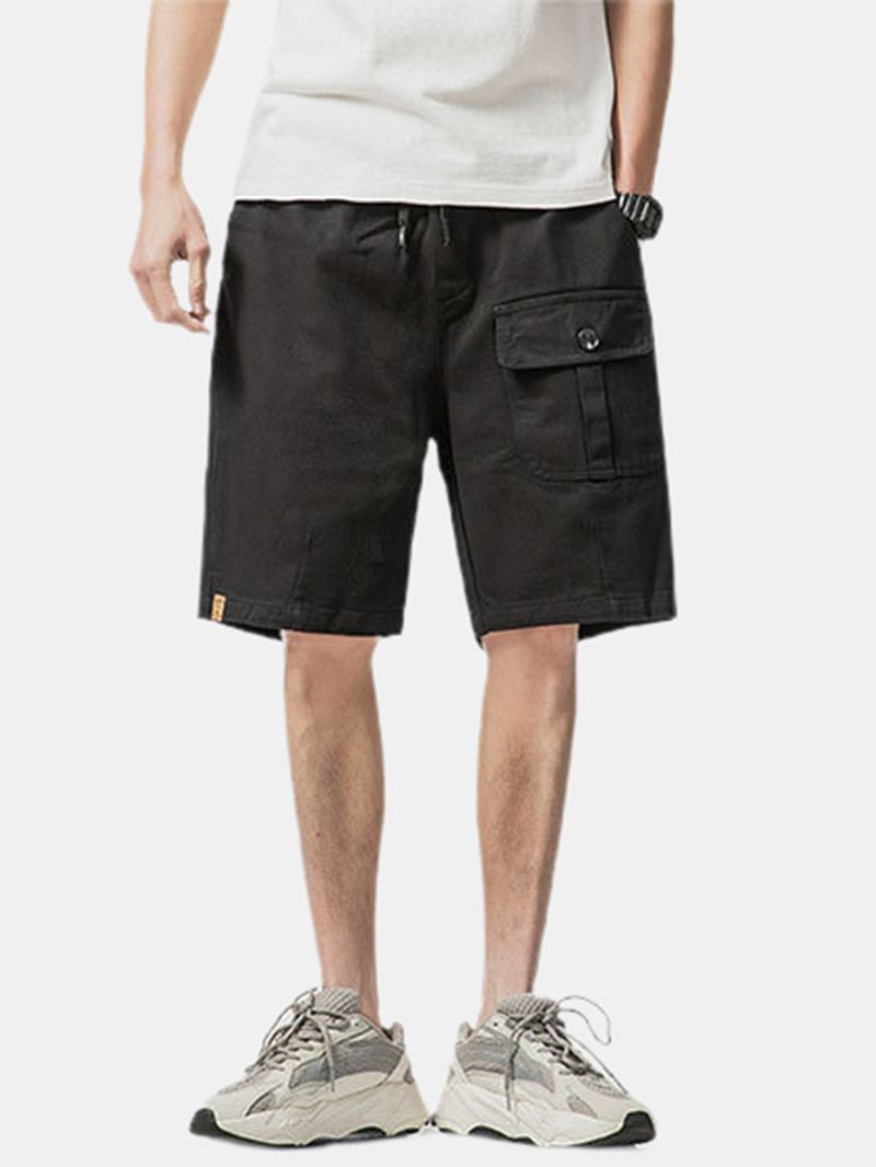 Herr Casual Bomull Dragsko Med Flera Fickor Cargo Shorts