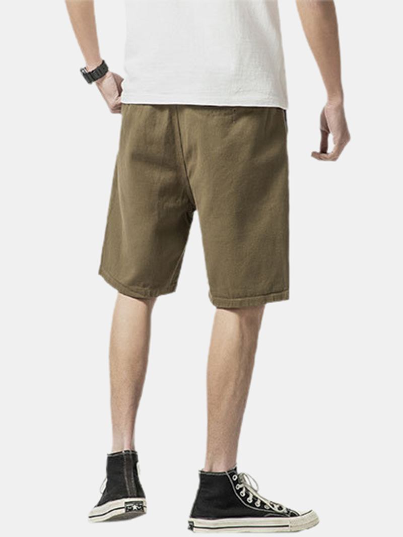 Herr Casual Bomull Dragsko Med Flera Fickor Cargo Shorts