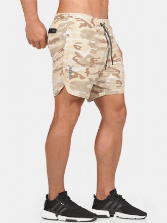 Herr Casual Elastisk Midja Bomullsblandning Loose Fit Shorts