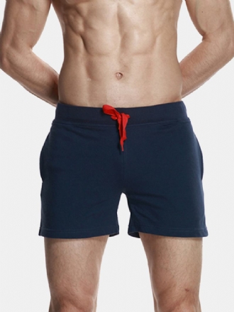 Herr Casual Snabbtorkande Strandbyxor Bomull Sport Outdoors Lösa Shorts