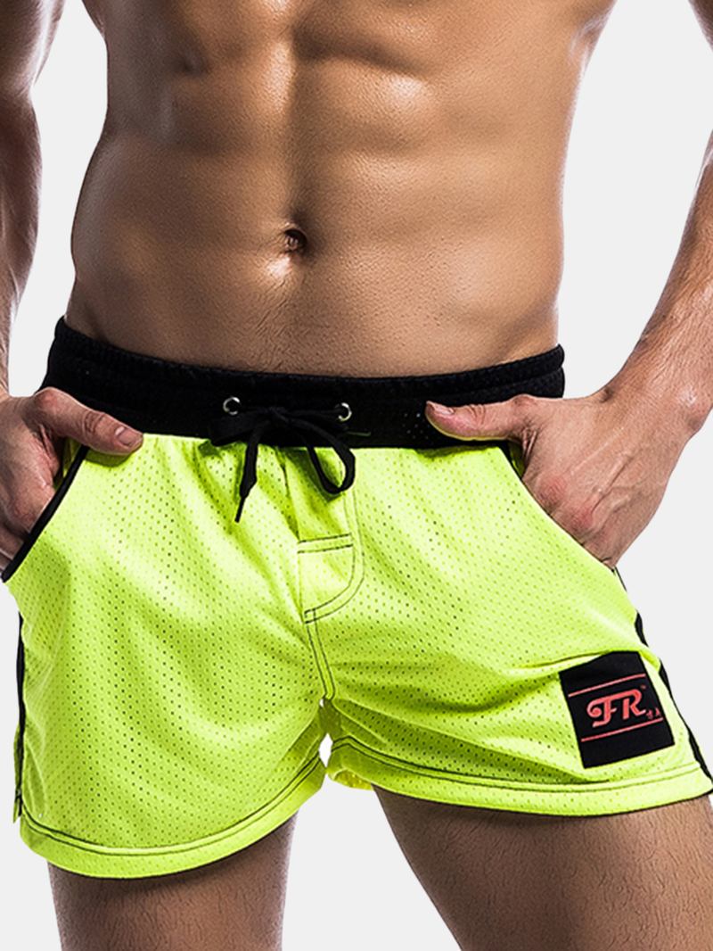 Herr Mesh Underkläder Shorts Fritid Mode Löpning Fitness Elastisk Midja Dragsko Sports Shorts