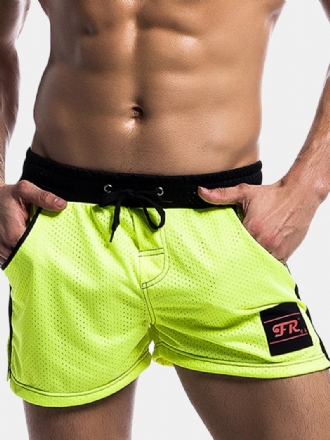 Herr Mesh Underkläder Shorts Fritid Mode Löpning Fitness Elastisk Midja Dragsko Sports Shorts