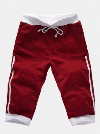 Herr Sommar Casual Sport Spell Färg Shorts Elastiska Midja Shorts