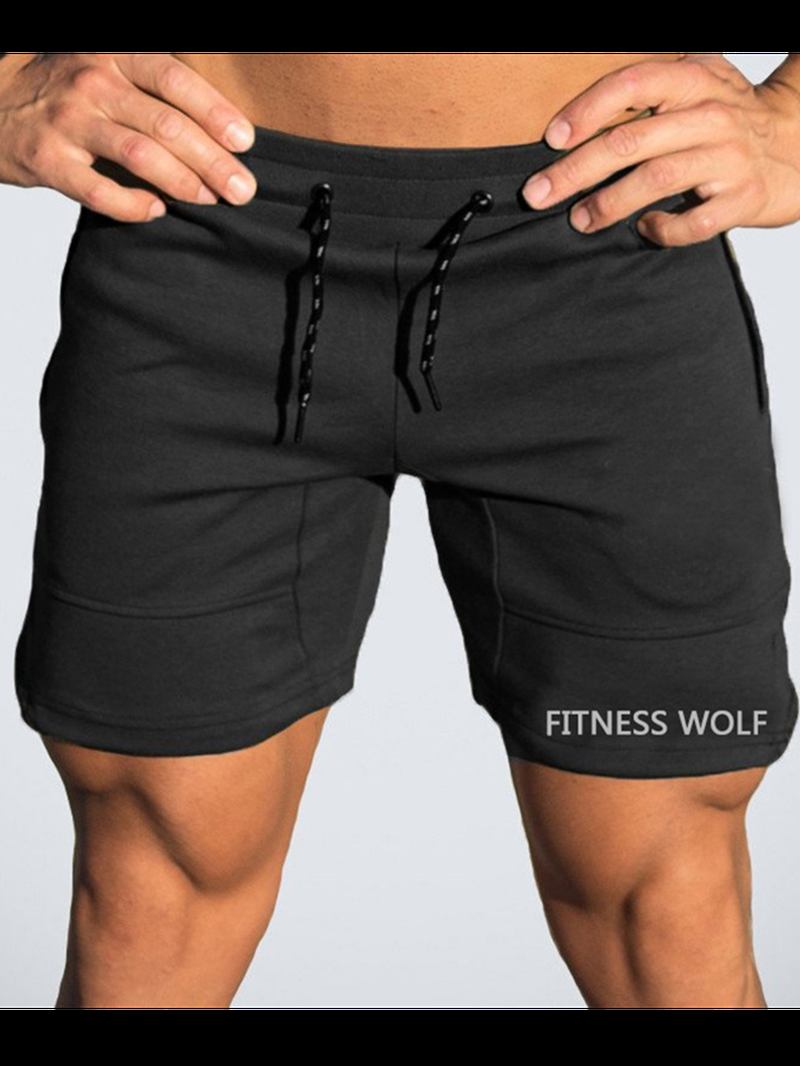 Herr Sport Cykel Dragsko Slim Fit Enfärgad Casual Shorts