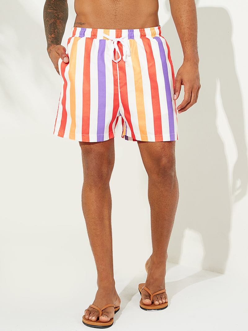 Herr Sunshine Striped Board Shorts Tunna Quick Dry Mesh Foder Fishing Beach Shorts