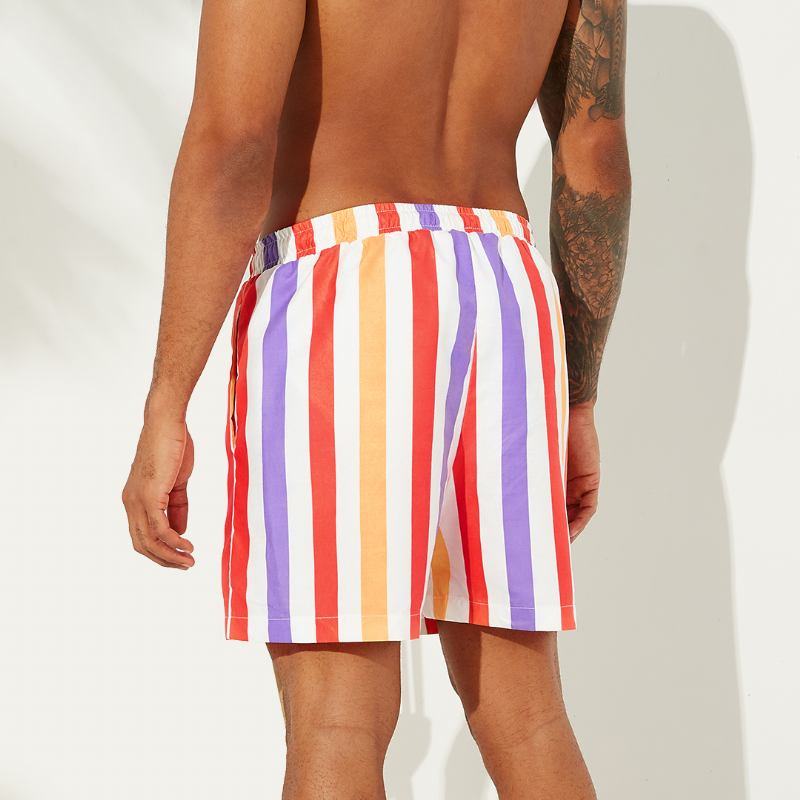 Herr Sunshine Striped Board Shorts Tunna Quick Dry Mesh Foder Fishing Beach Shorts