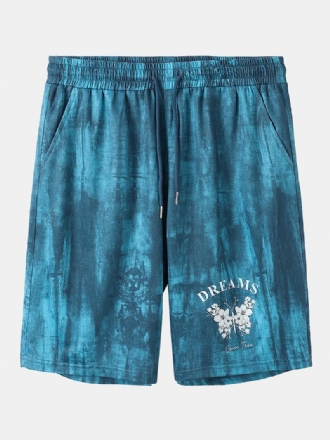 Herr Tie Dye Blommor Med Tryck Elastiska Midja Shorts