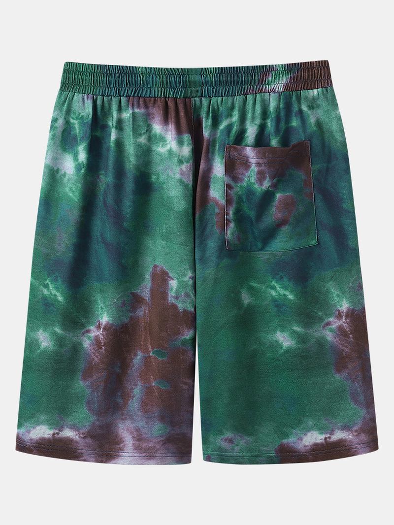 Herr Tie Dye Butterfly Med Tryck Elastiska Midja Shorts