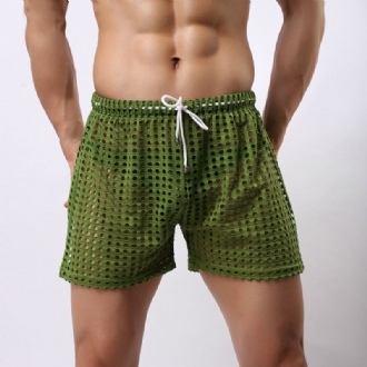 Hollow Out Nätbyxor Se Through Mesh Andningsbara Shorts