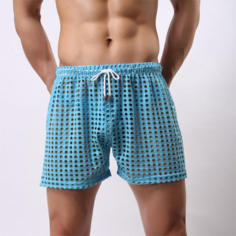 Hollow Out Nätbyxor Se Through Mesh Andningsbara Shorts