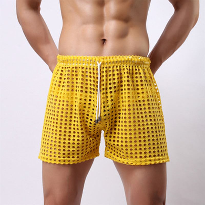 Hollow Out Nätbyxor Se Through Mesh Andningsbara Shorts