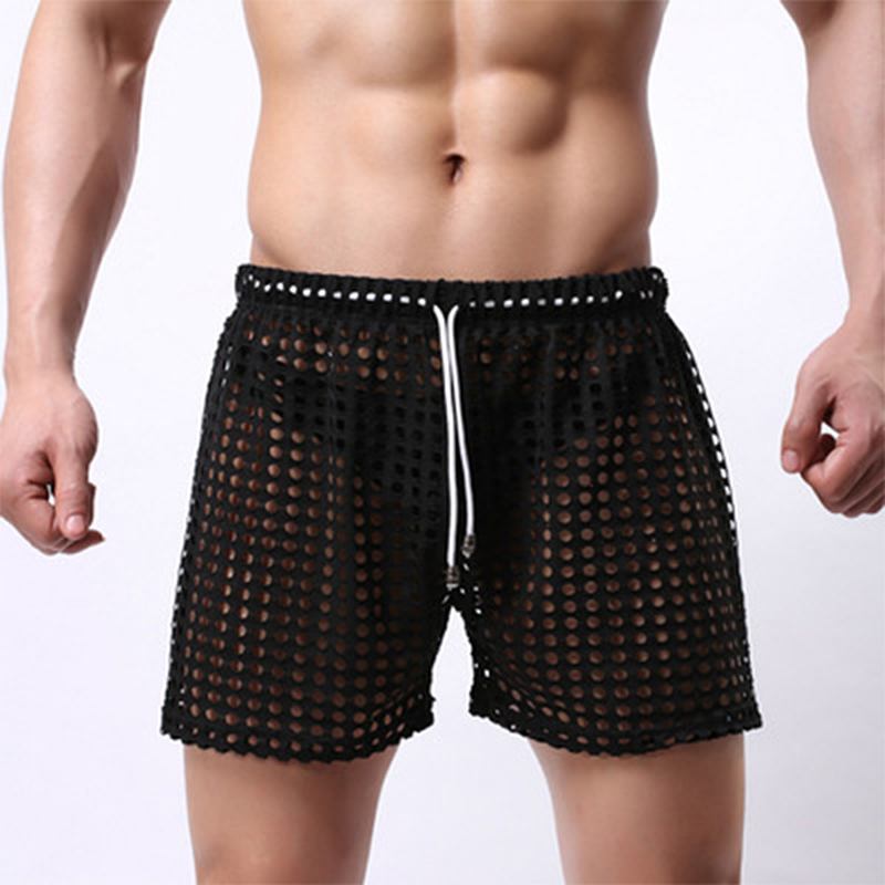 Hollow Out Nätbyxor Se Through Mesh Andningsbara Shorts