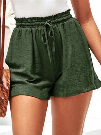 Kvinnor Sommar Elastisk Midja Volang Casual Wild Shorts