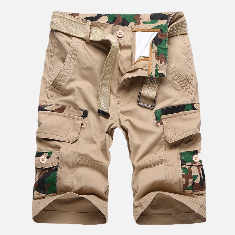 Män Camouflage Multi Pockets Militära Outdoor Relaxed Shorts