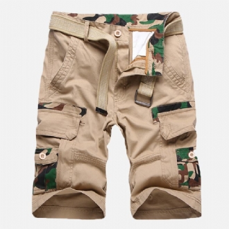 Män Camouflage Multi Pockets Militära Outdoor Relaxed Shorts