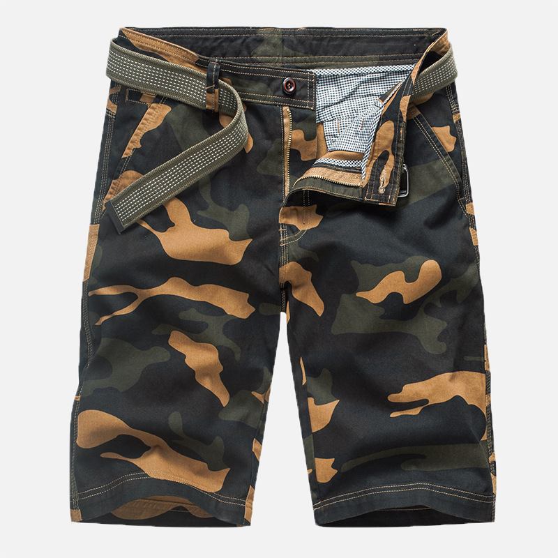 Män Camouflage Multi Pockets Militära Outdoor Relaxed Shorts