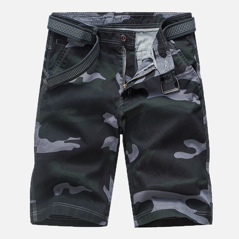 Män Camouflage Multi Pockets Militära Outdoor Relaxed Shorts