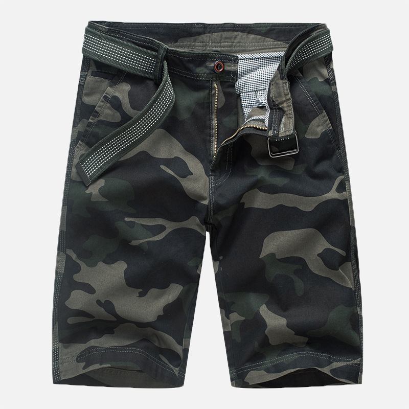 Män Camouflage Multi Pockets Militära Outdoor Relaxed Shorts