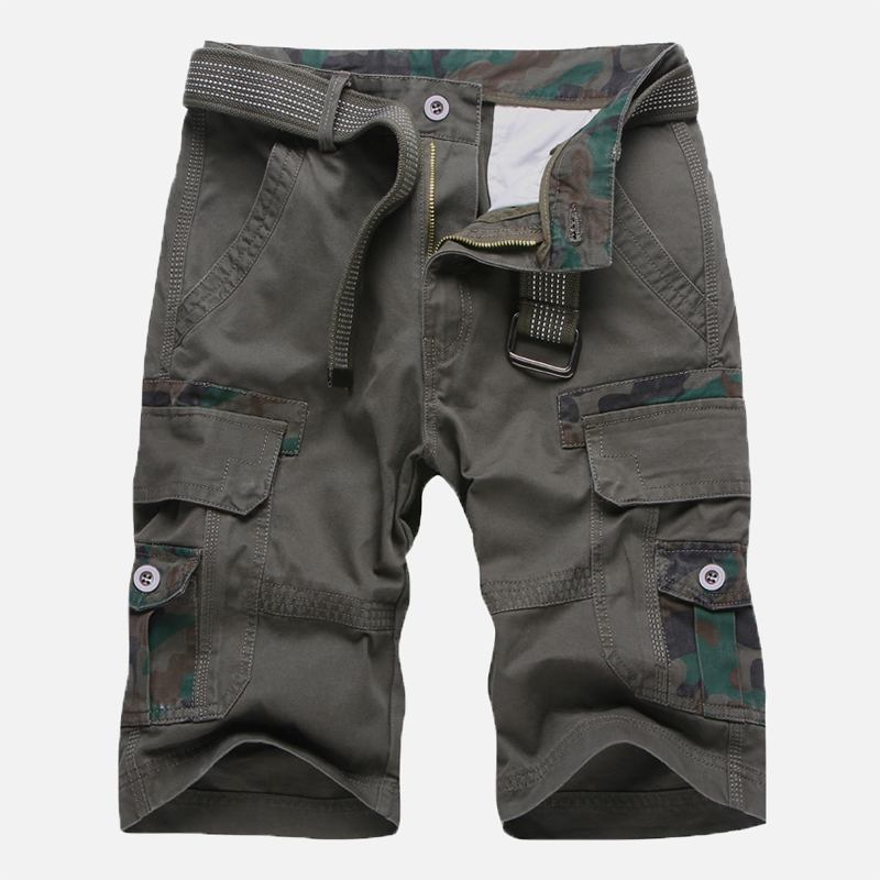 Män Camouflage Multi Pockets Militära Outdoor Relaxed Shorts