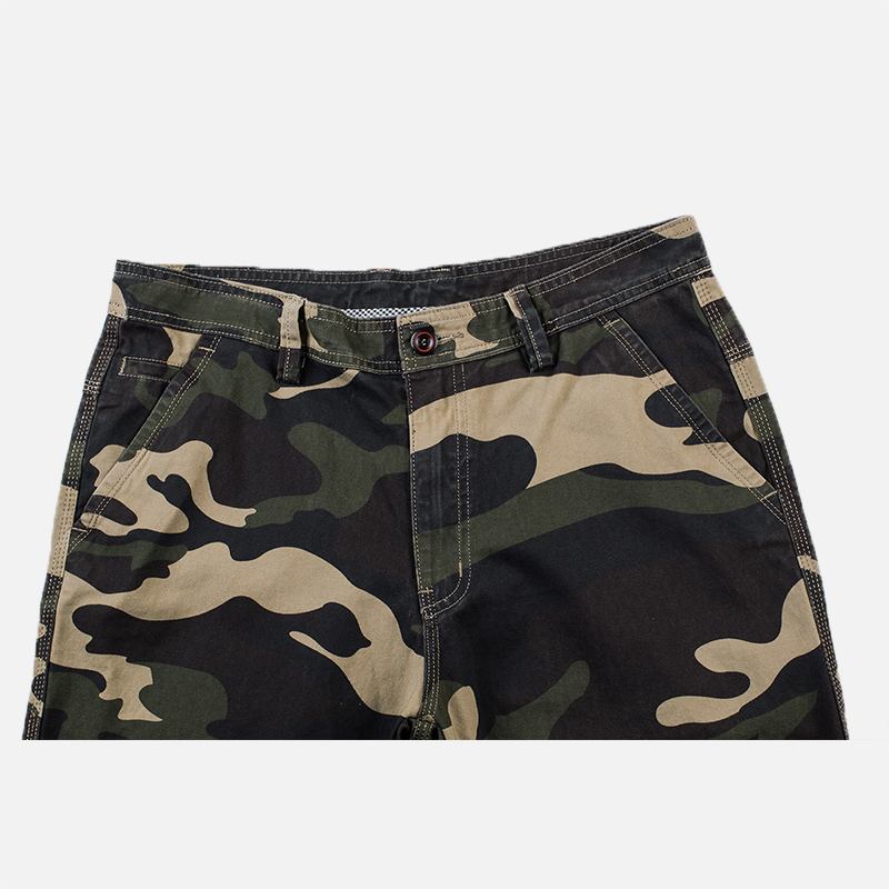 Män Camouflage Multi Pockets Militära Outdoor Relaxed Shorts