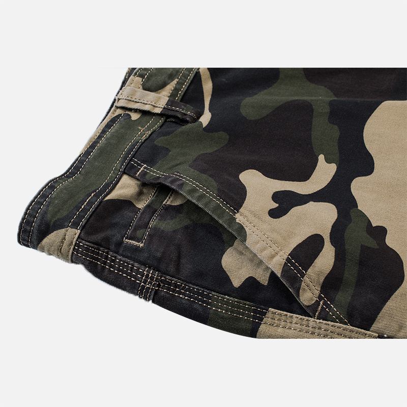 Män Camouflage Multi Pockets Militära Outdoor Relaxed Shorts