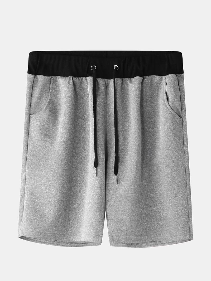 Män Casual Färg Block Elastisk Midja Hem Shorts