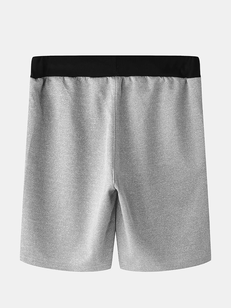 Män Casual Färg Block Elastisk Midja Hem Shorts