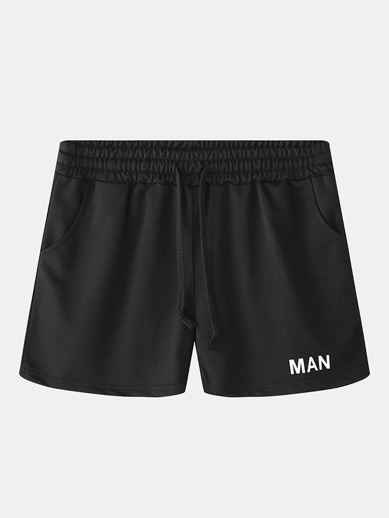 Män Casual Pocket Letter Med Tryck Shorts